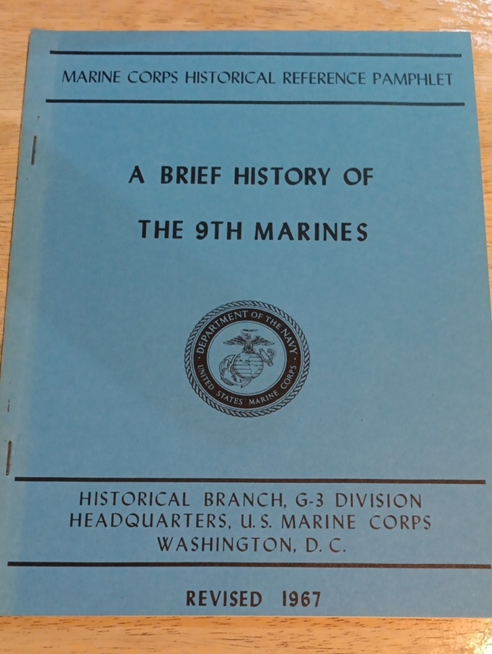 2/$8 A Brief History of the 9th Marines Vintage Pamphlet By Truman R Strobridge